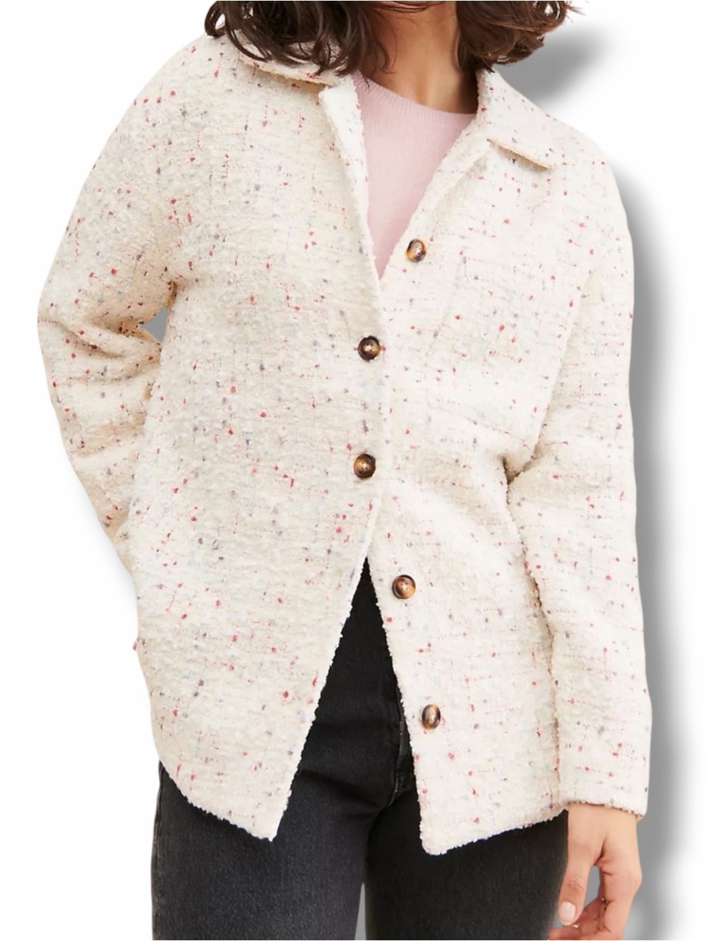 Favorite Daughter Talullah Tweed Shirt Jacket in Cinque Tweed Size XS